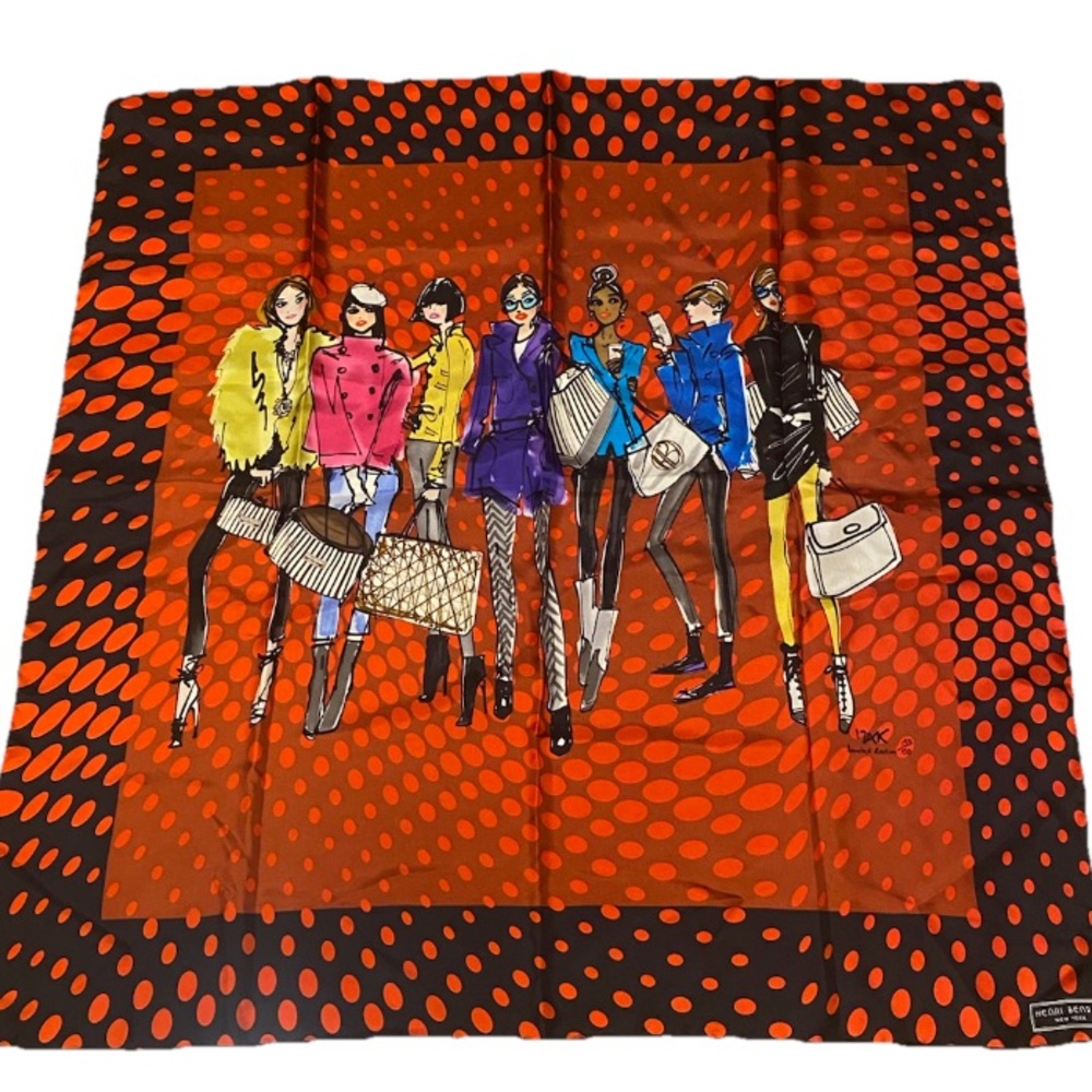34” Square Henri Bendel Izak‎ Girls Limited Edition 150/150 Silk Scarf